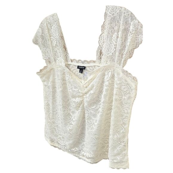 TORRID STRETCHβLACE Sweetheart Cinch Front Top Plus Size 2X - Picture 8 of 16